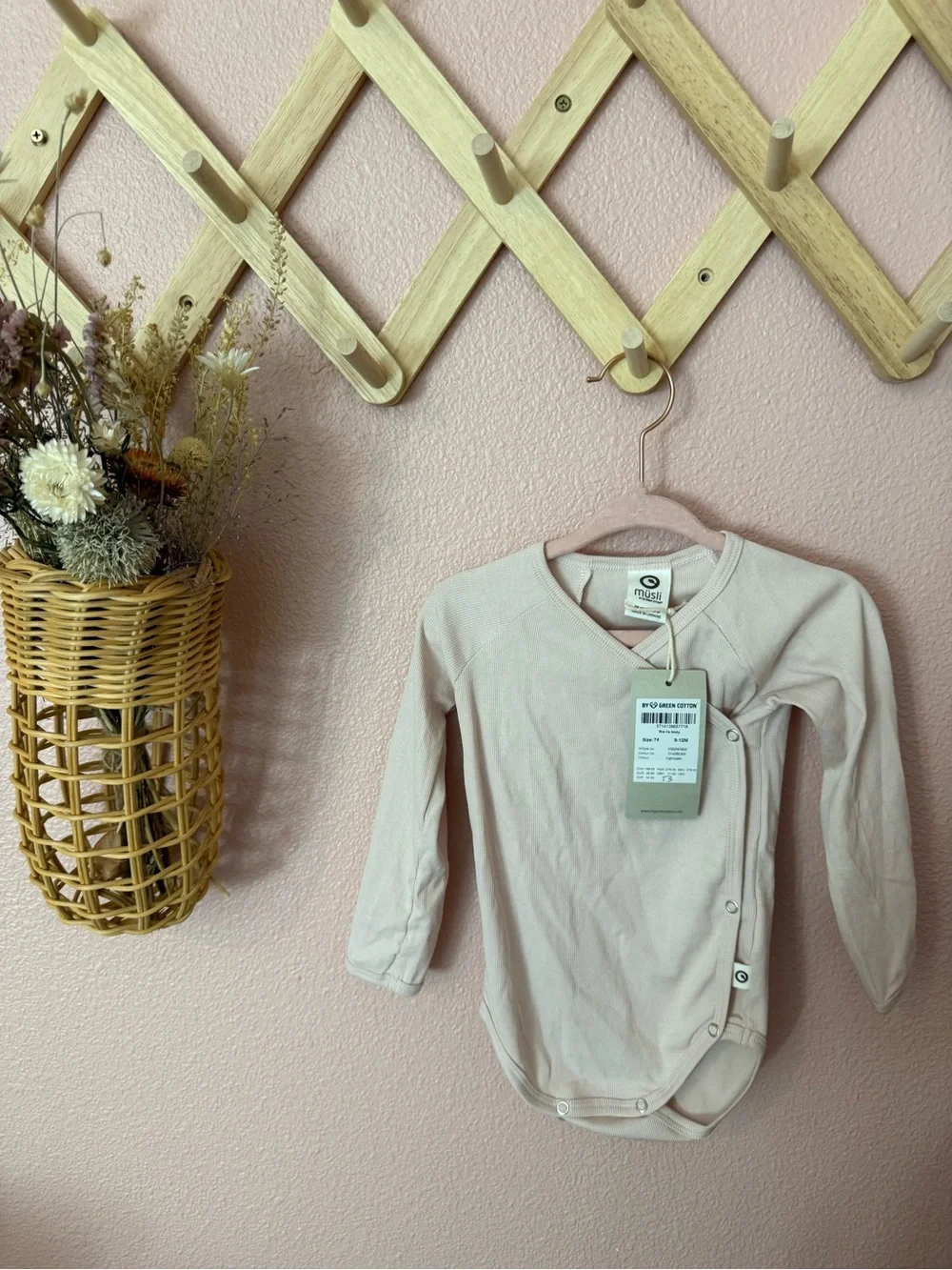 NWT Musli Organic Cotton Ribbed Pink Onesie